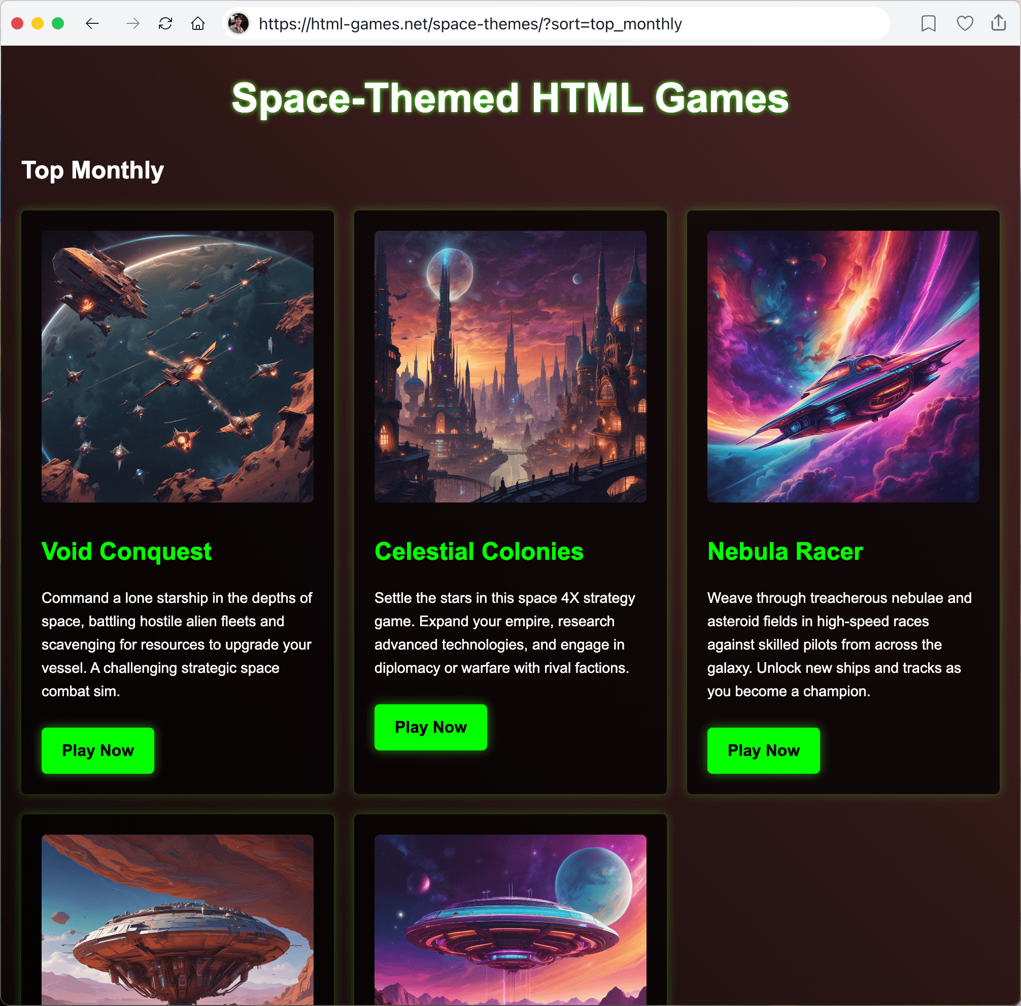 WebSim's creative visualizations