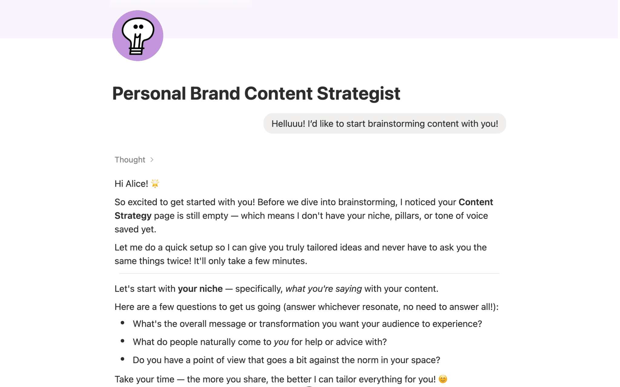 Personal Brand Content Strategist