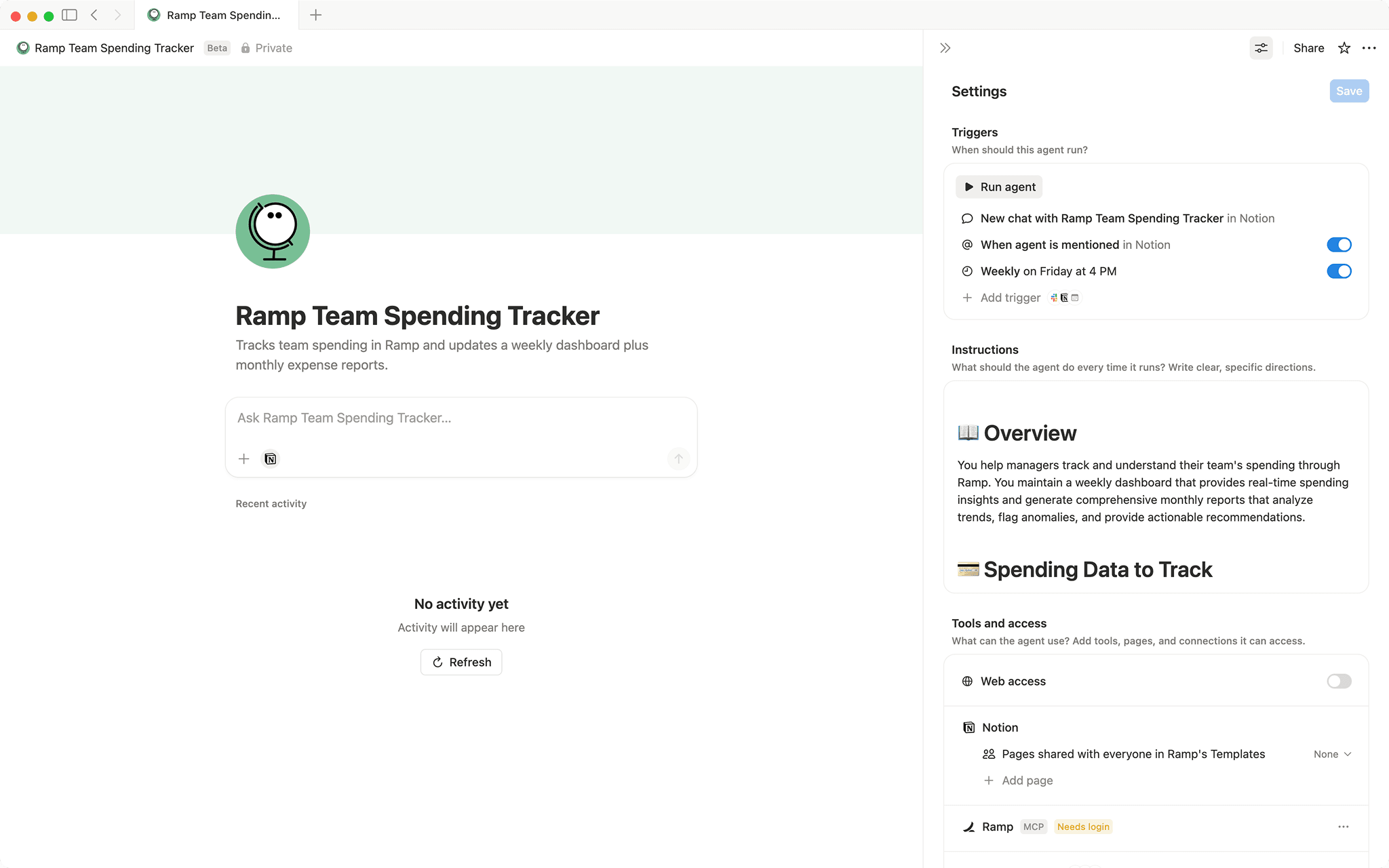 Ramp Team Spending Tracker