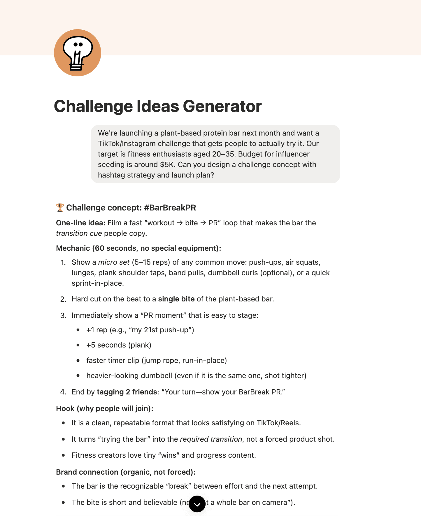 Challenge Ideas Generator