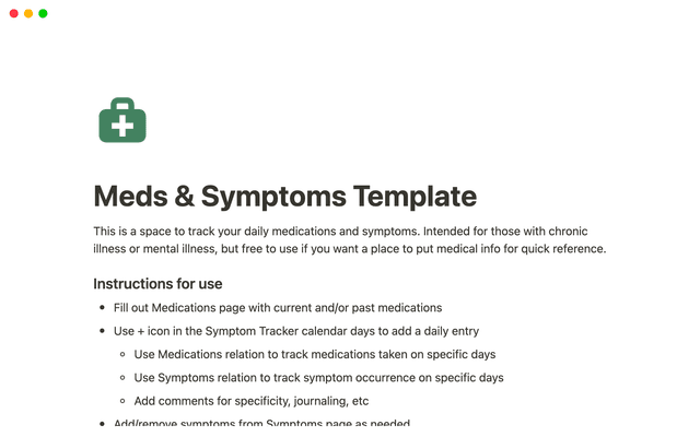 Medication and Symptom Tracker